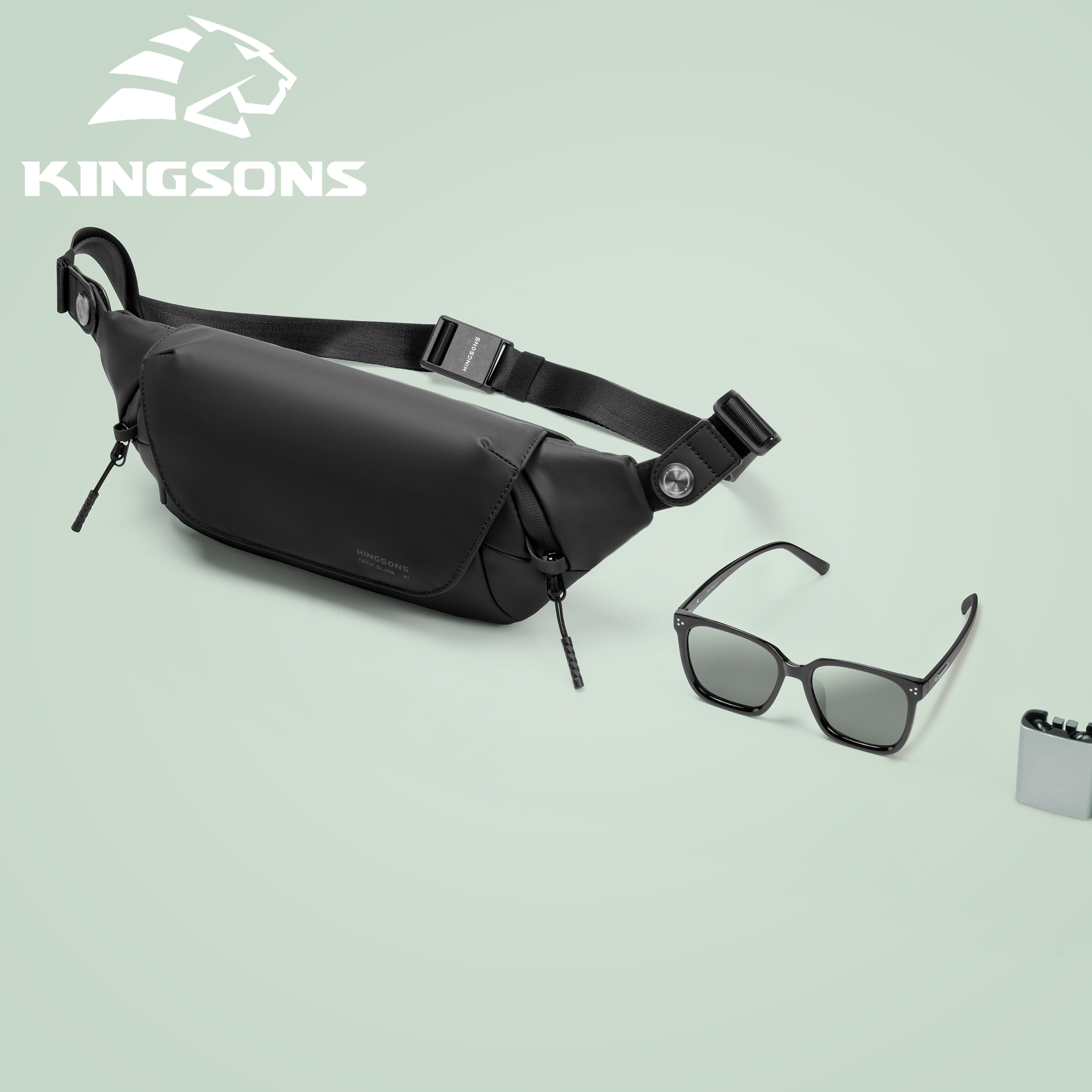 Kingons Shoulder Waterproof Bags Simple Commuter Crossbody Bashion Hip-Hop Superior Minimalist Cool Chest Bag Fashion