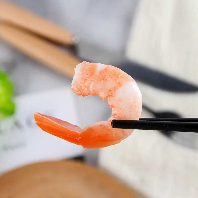 Silicone Simulation Shrimp Food Keychains Keyring for Women Men Gift Statement Unique Creative Bag Car Key Airpods Box JewelryX240919