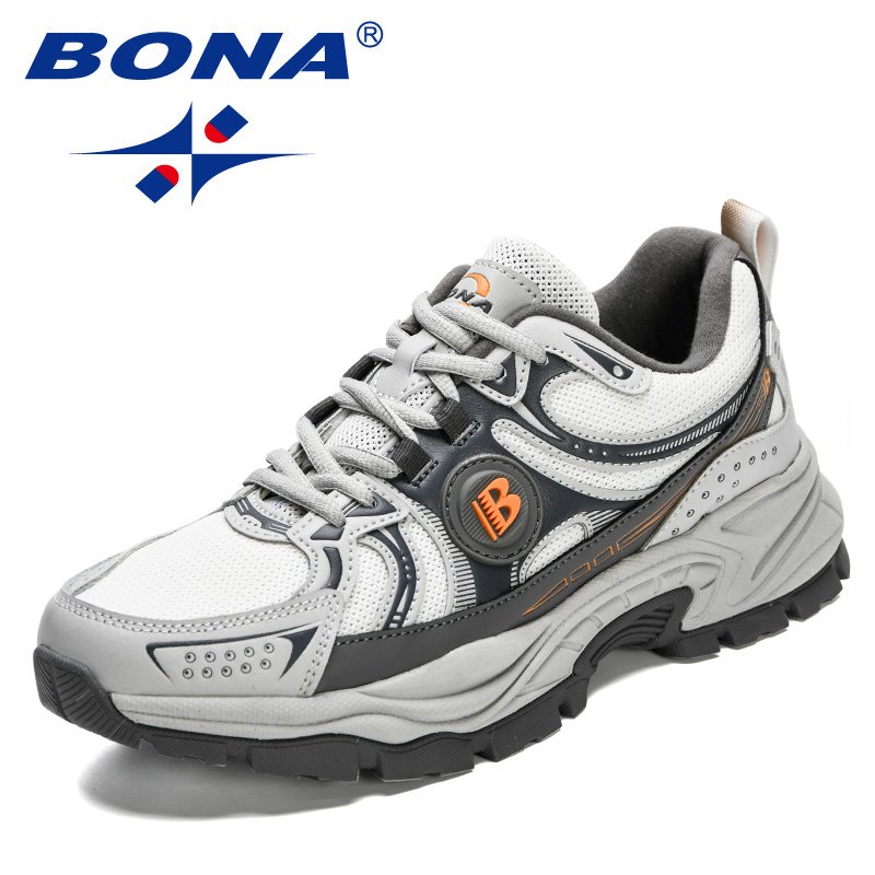 BONA 2023 New Designers Action Leather Mesh Jogging Men Breathable Running Shoes Walking Sports Sneakers Athletic Trainers 202