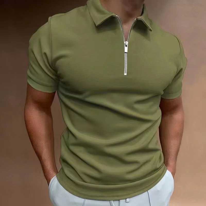 Mens new t-shirt classic short sleeved polo shirt summer casual T-shirt button up collar super large S-4XL casual polo shirtX240920