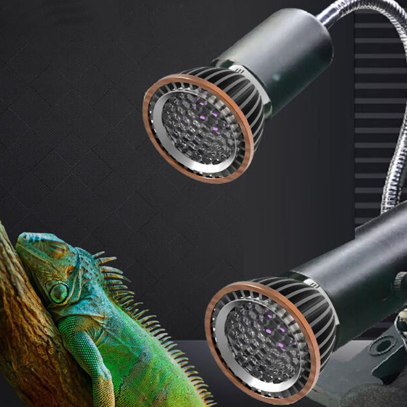 Raylitte LED UVA UVB Reptile Ultraviolet Lamp Calcium Lights for Turtle Basking Reptile