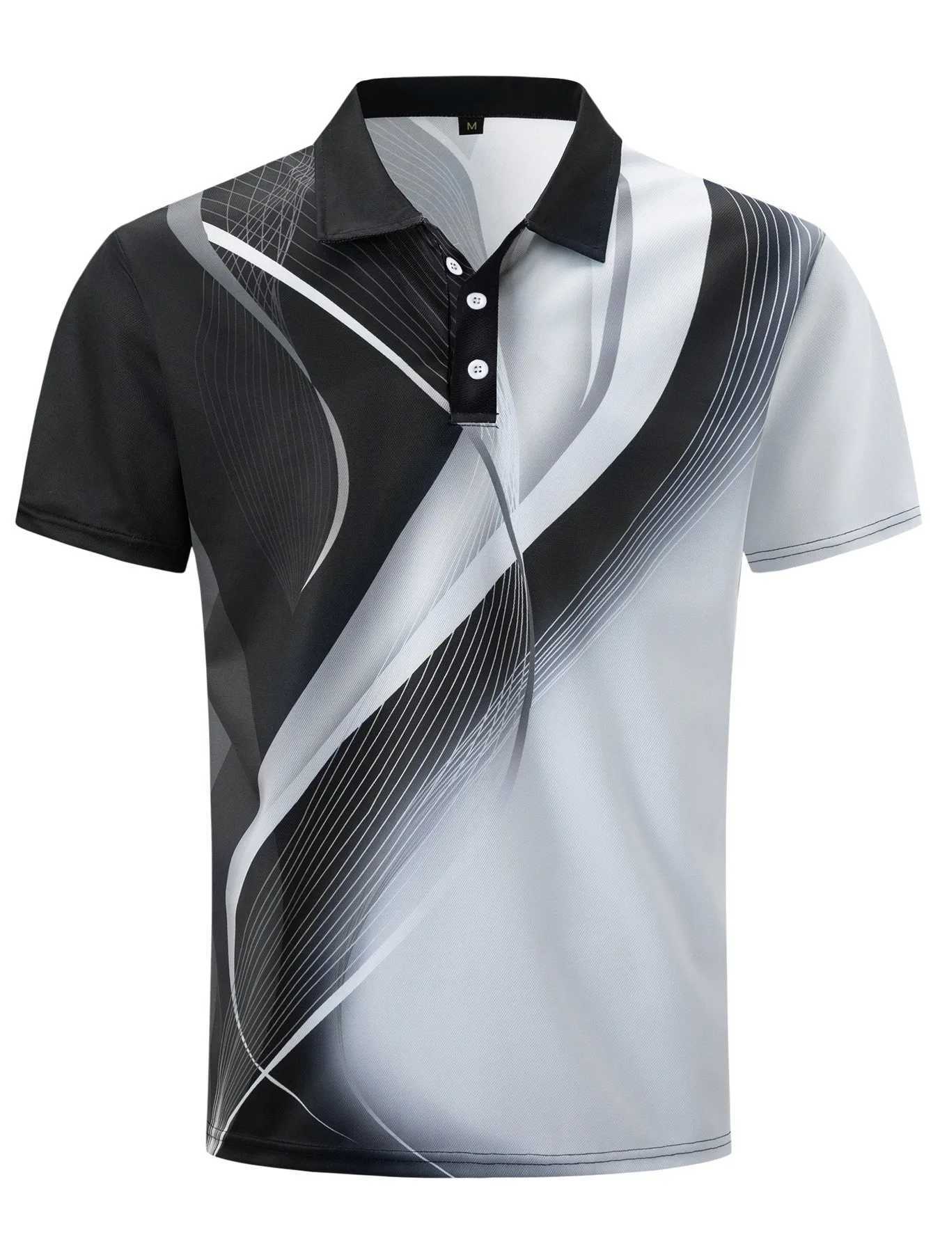 Latest 2024 new mens T-shirt natural stripes casual business short sleeve polo shirt topX240920