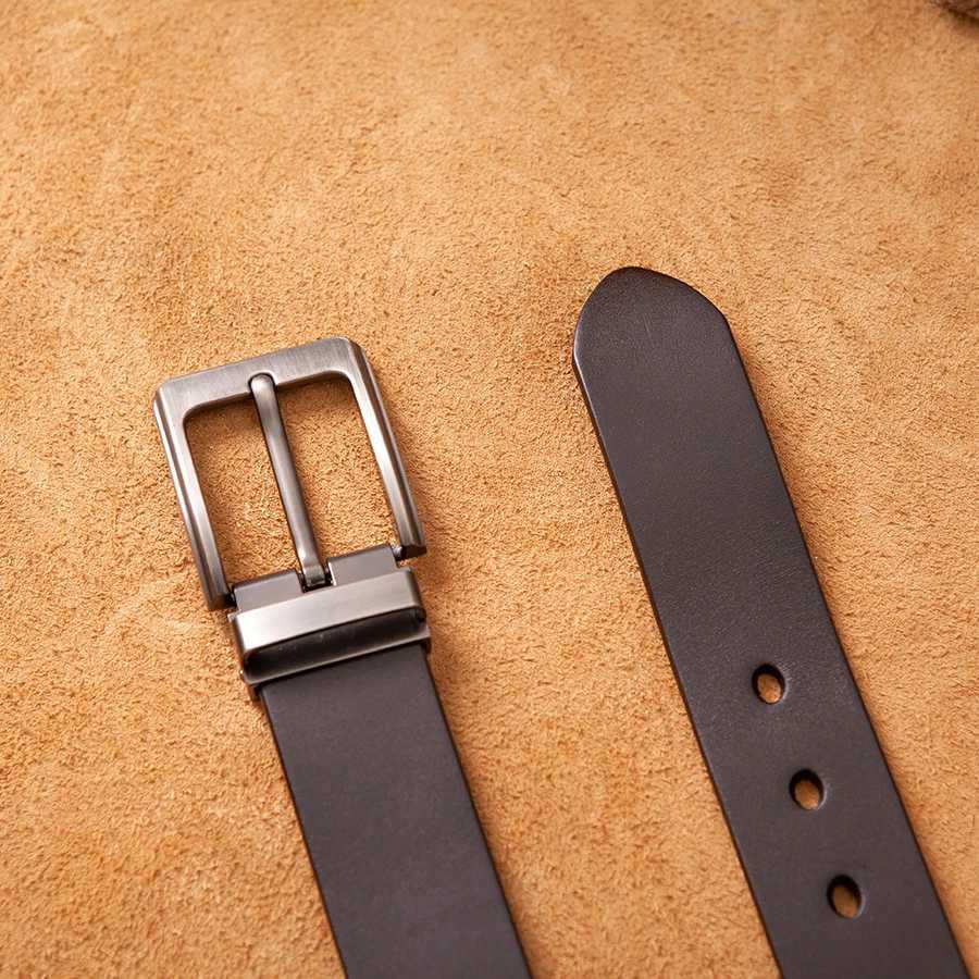 Cowhide mens real leather belt pin buckle jeans waist belt for men black brown commuting belt business belt Ceinture Homme W240920