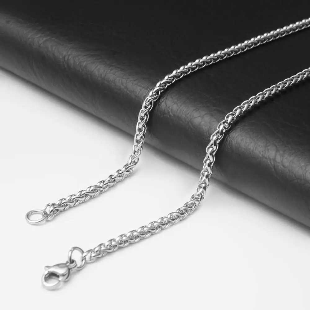 50 60 70 80cm Silver Color Mens Dragon Box Bead Snake Long Stainless Steel Necklace Chain For Pendant Women Jewelry AccessoriesX240919