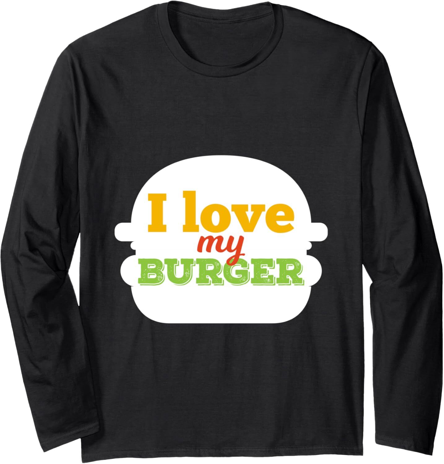 Long Sleeve Shirts for Men sweatshirt I Love My Burger Fun Silhouette Cool Birthday Gift Long Sleeve T-Shirt T shirt Tee Streetwear Casual tops clothe