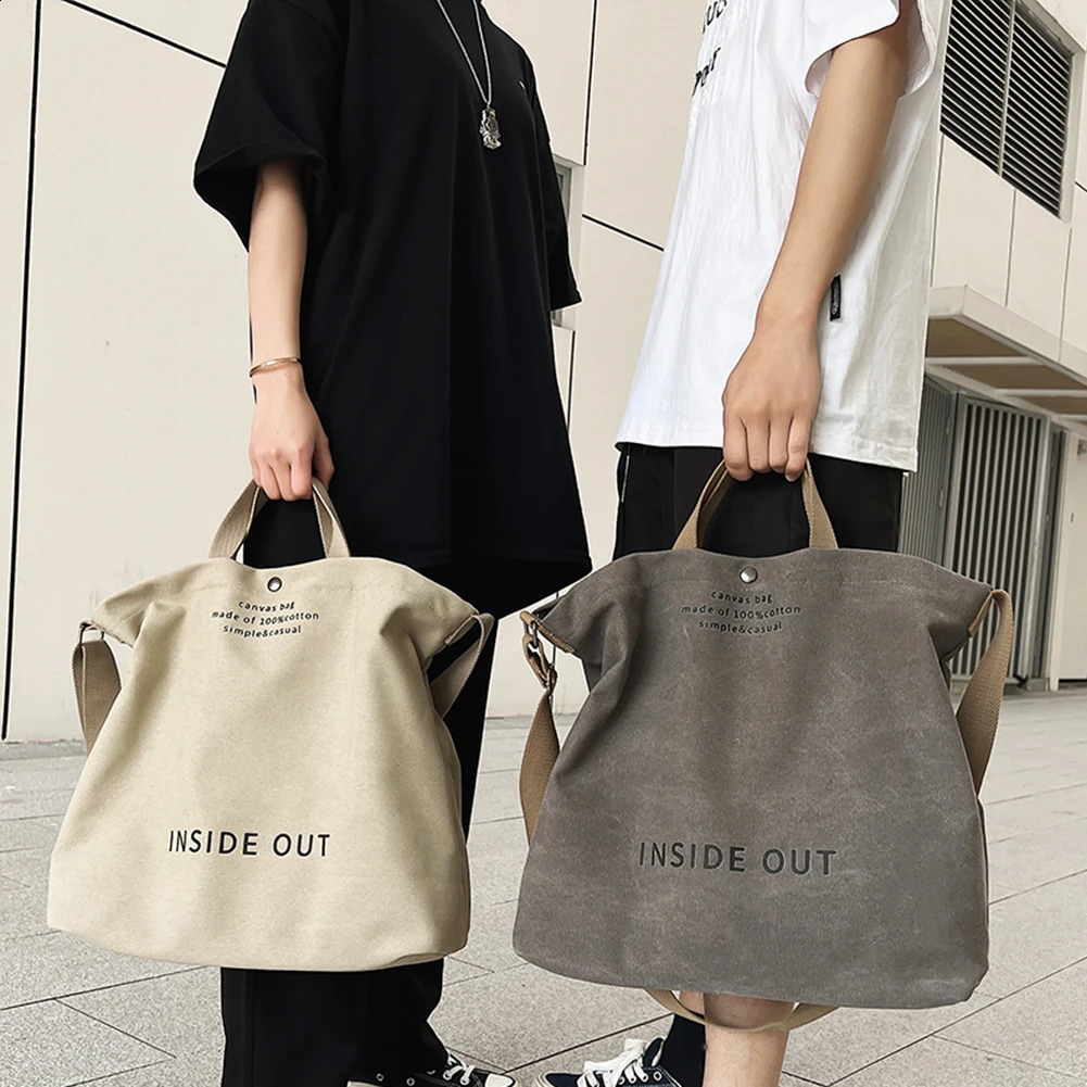 Womens casual messenger bag mens canvas handbag handbag book shoulder bag large cross shaped shopping bag 240918