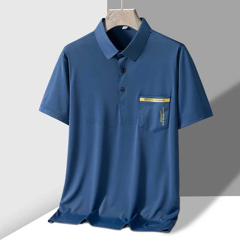 TFETTERS Brand New Summer 2024 Mens Polo Shirt Elasticity Short Sleeve Front Pocket Design Sport Golf Polo T Shirt ManXJ240920