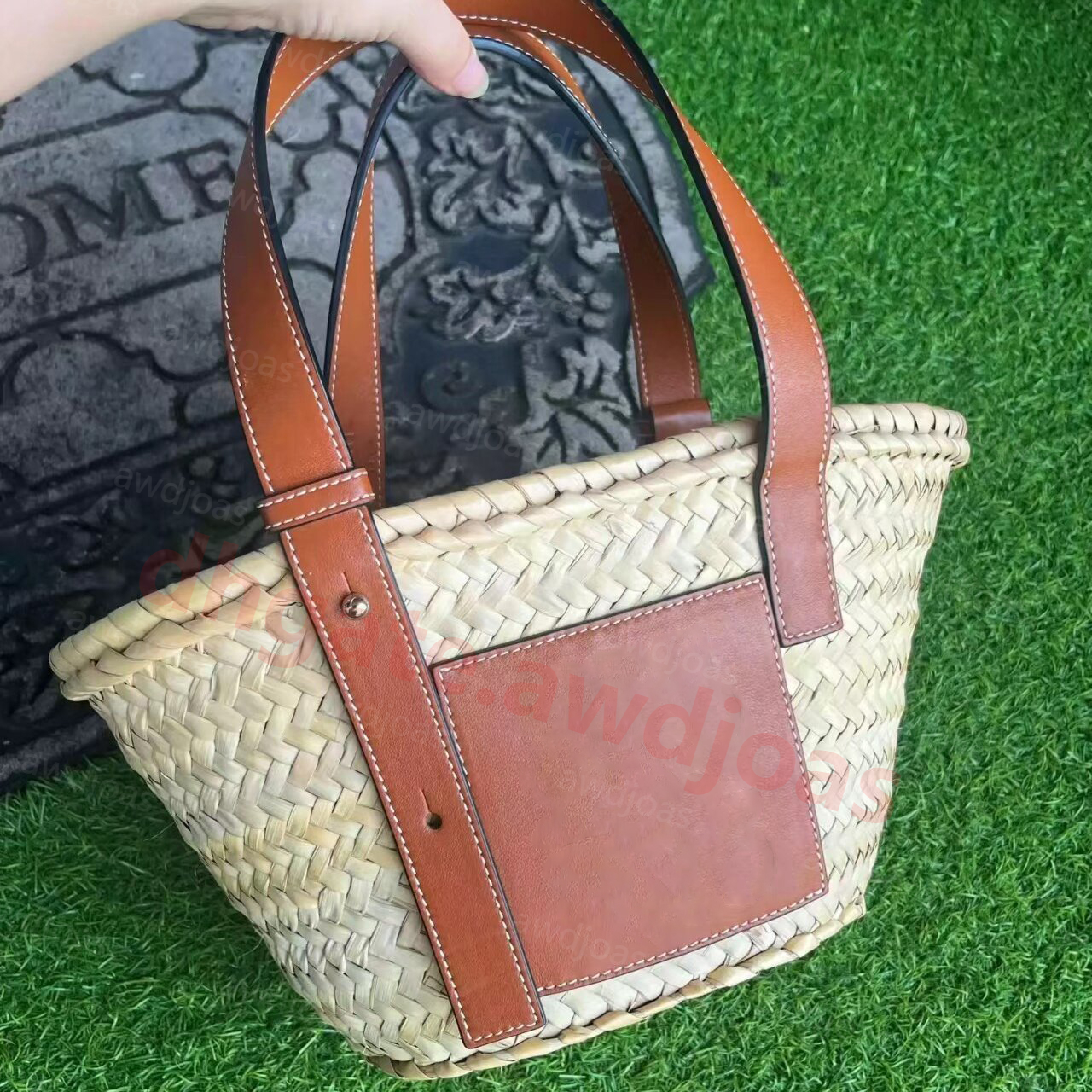 Beach Bag Bucket Tote Bag Straw Bag Designer Anagram Bag Panier Weave Bag School Mini Tote Handbag Shoulder Beach Travel Handbag Crossbody Casual Tote