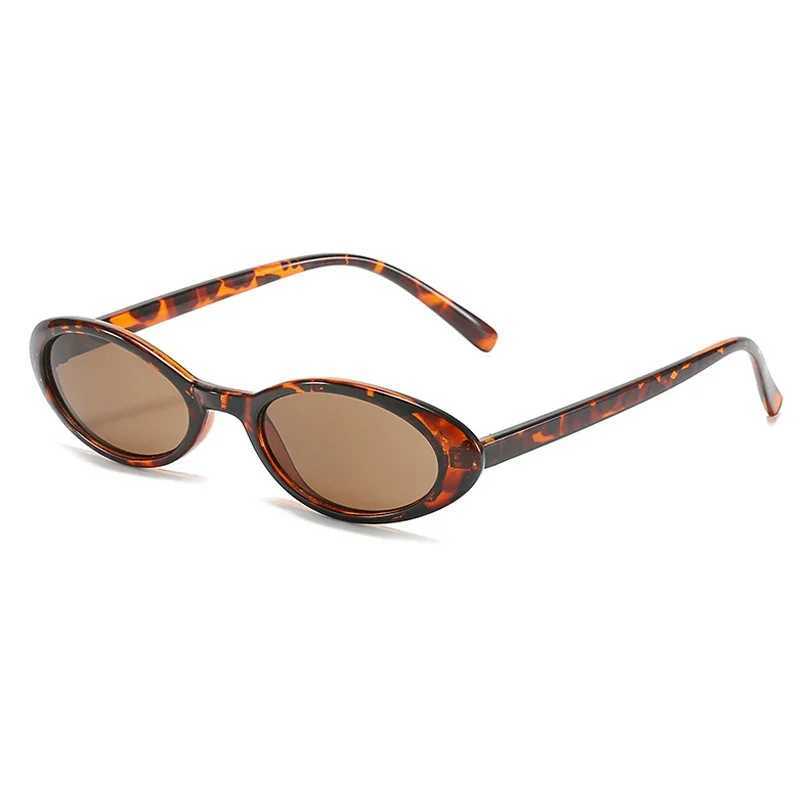 Sexy Small Oval Womens Sunglasses 2024 New Fashion Leopard Brown Hot Sun Glasses Female Retro Colorful Shade EyeglassX240920