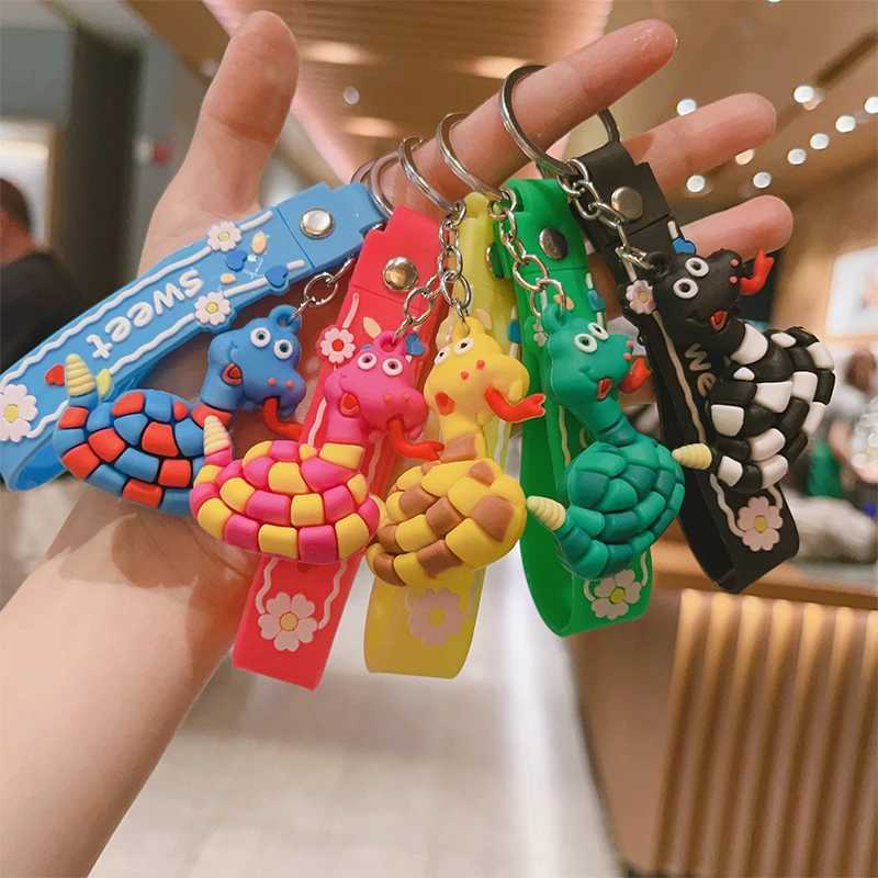 Creative Snake Pendant Keychain Cute Cartoon Zodiac Snake Year Lucky Pendant Backpack Hanging Decoration Accessories GiftsX240919