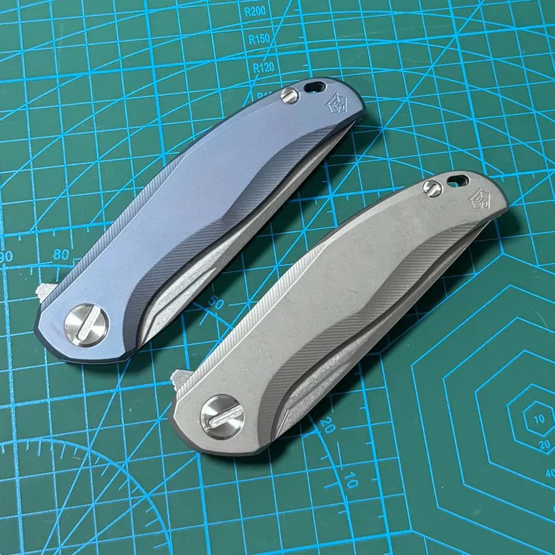 High End Flipper Knife M390 Stone Wash Drop Point Blade CNC TC4 Titanium Alloy Handle Ball Bearing Outdoor Camping Hiking Fishing EDC Pocket Knives