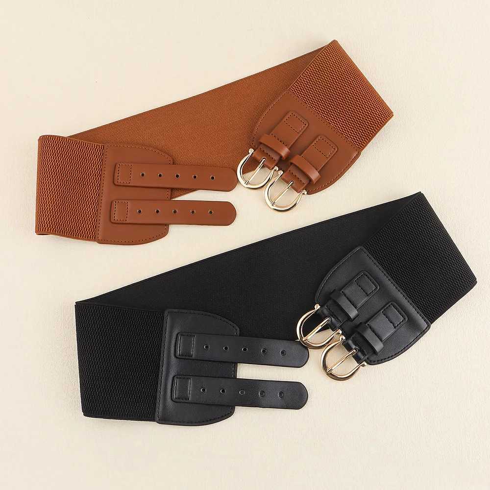 Sexy retro pin buckle waist seal elastic wide waistband for womens fashion accessories W240920