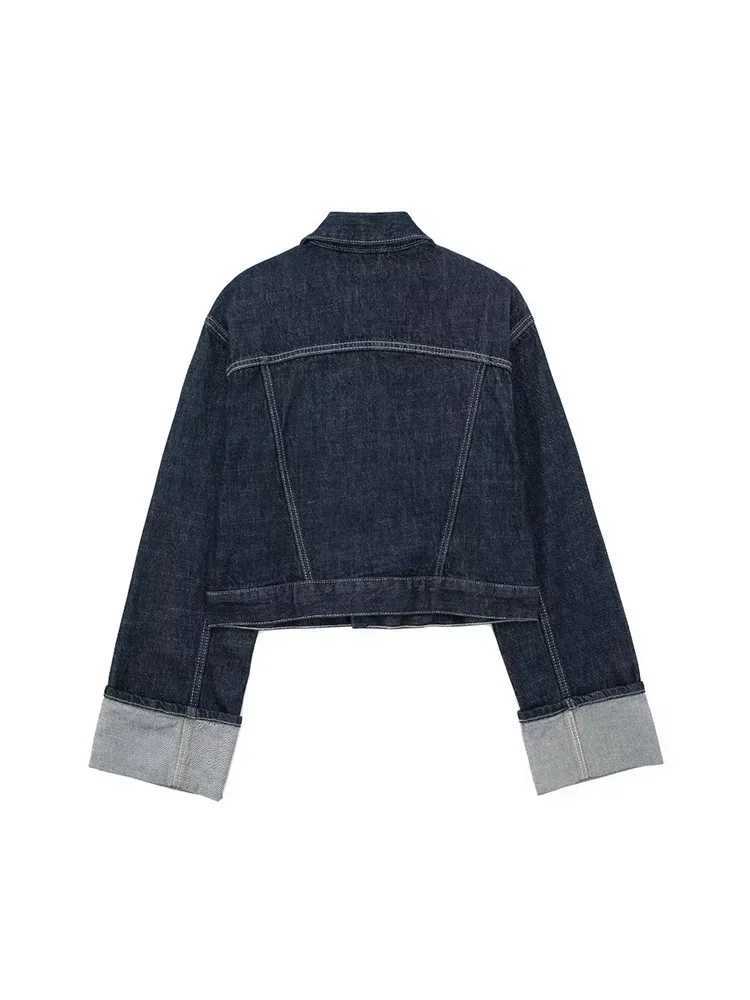 Ladies Vintage Fashion With Pockets Denim Blue Single Breasted Autumn Winter Jacket Women Long Sleeves Chic Lady Outfits FemaleX240920