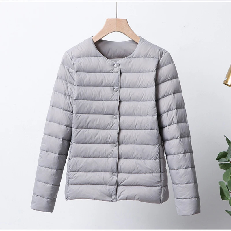 Ultra thin down jacket womens pink womens lightweight down jacket ultra light white jacket warm short jacket womens 240913