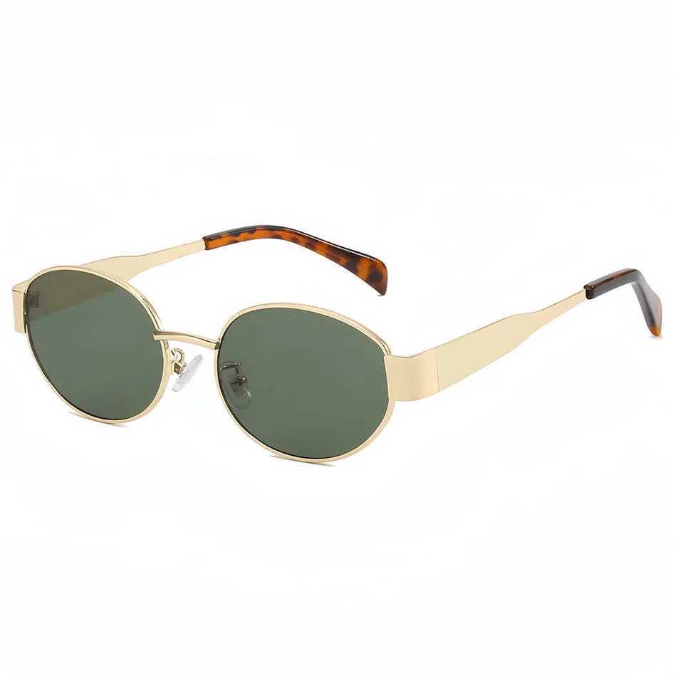 2024 New Oval Sunglasses Hot Lenses Small Round Metal Fashion Sunglasses For Men And WomenX240920