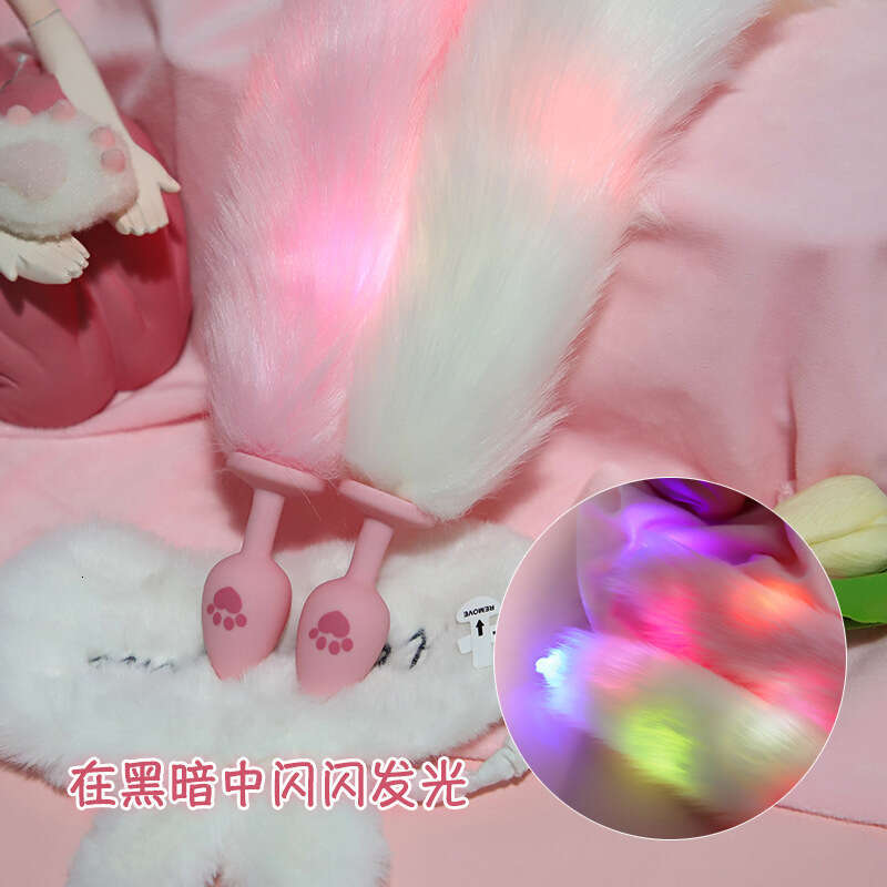 Sex toys SM props fox tail glowing anal plug cat paw silicone anal plug sex alternative adult products