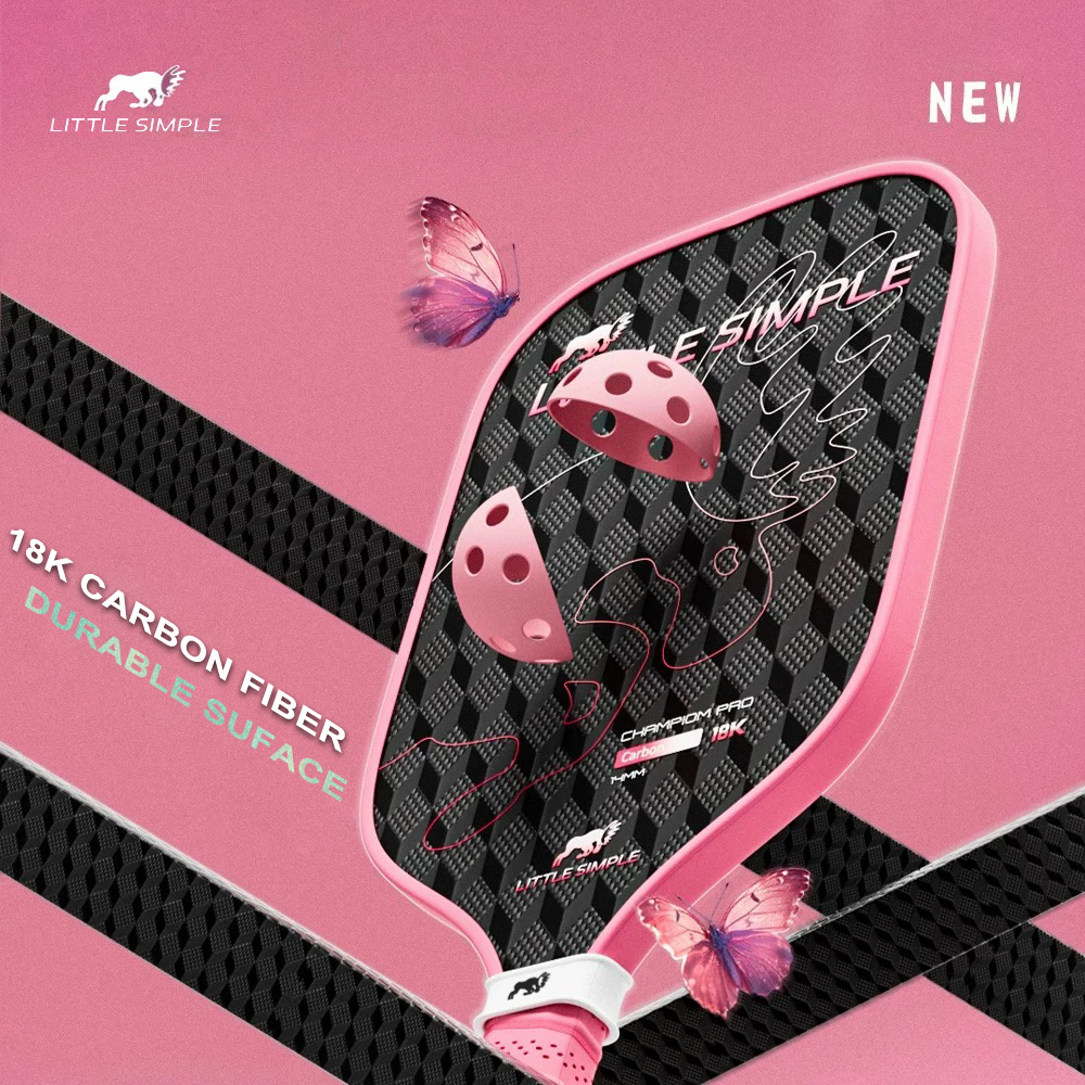 Little Simple 18K Woven Carbon Fiber Pickleball Paddle for Women, 14mm Polypropylene Honeycomb Core Increase Power and Control