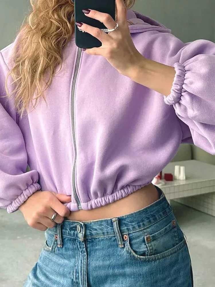 Hooded Long Sleeve Solid Jackets Women Autumn Winter Patchwork Loose Short Coats New Casual Simple Ladies Outerwear StreetwearX240920