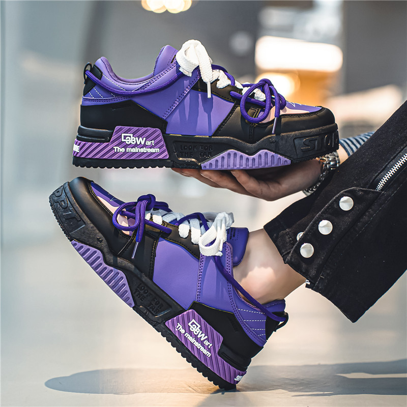 Purple Skate Men's Sneakers | Lace-up Skateboarding Shoes 4 boarding