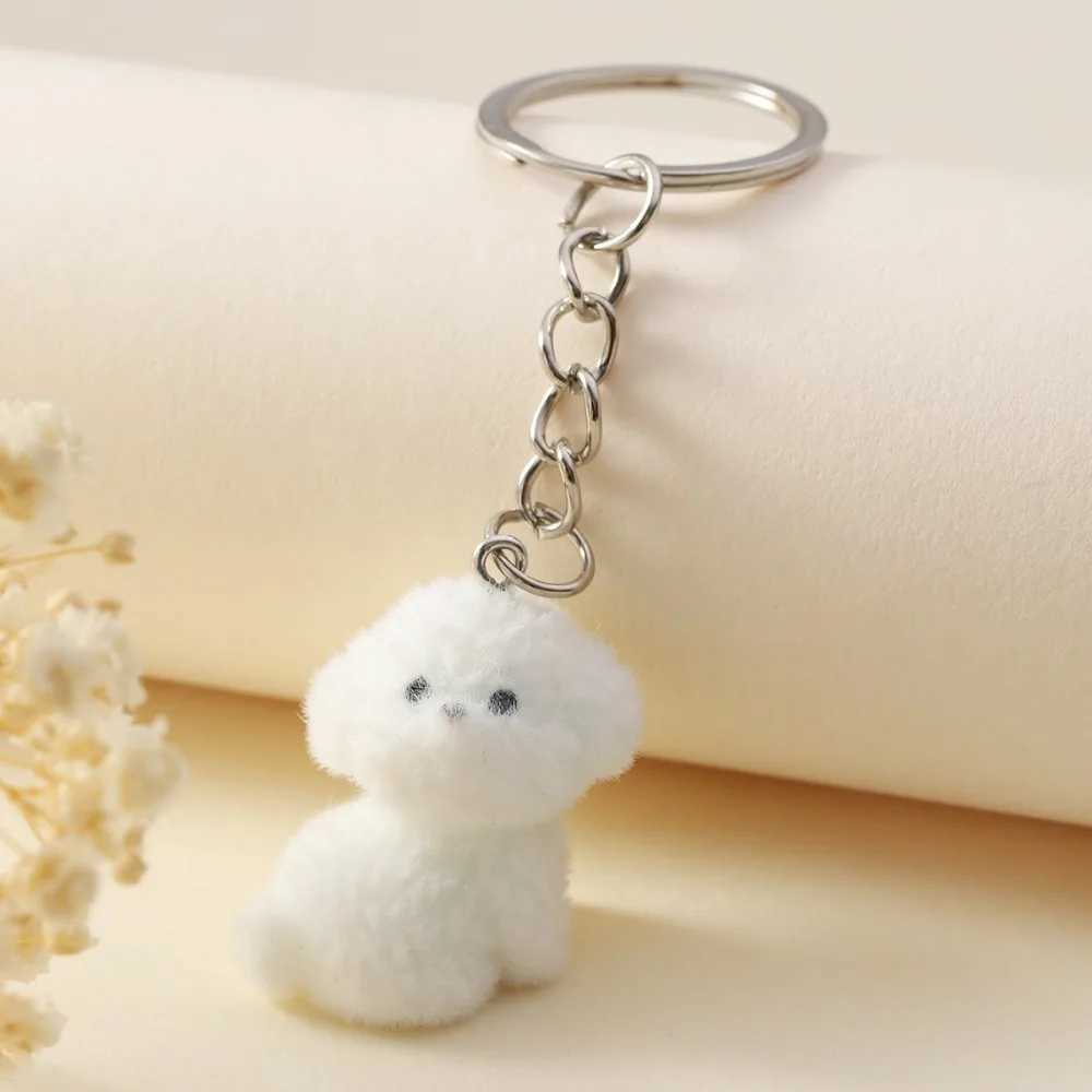 Cute Animal Key Ring Creative Cartoon Cat Dog Metal Keychain Charms Pet Lovers Souvenir Bag Pendant Ornaments AccessoriesX240919