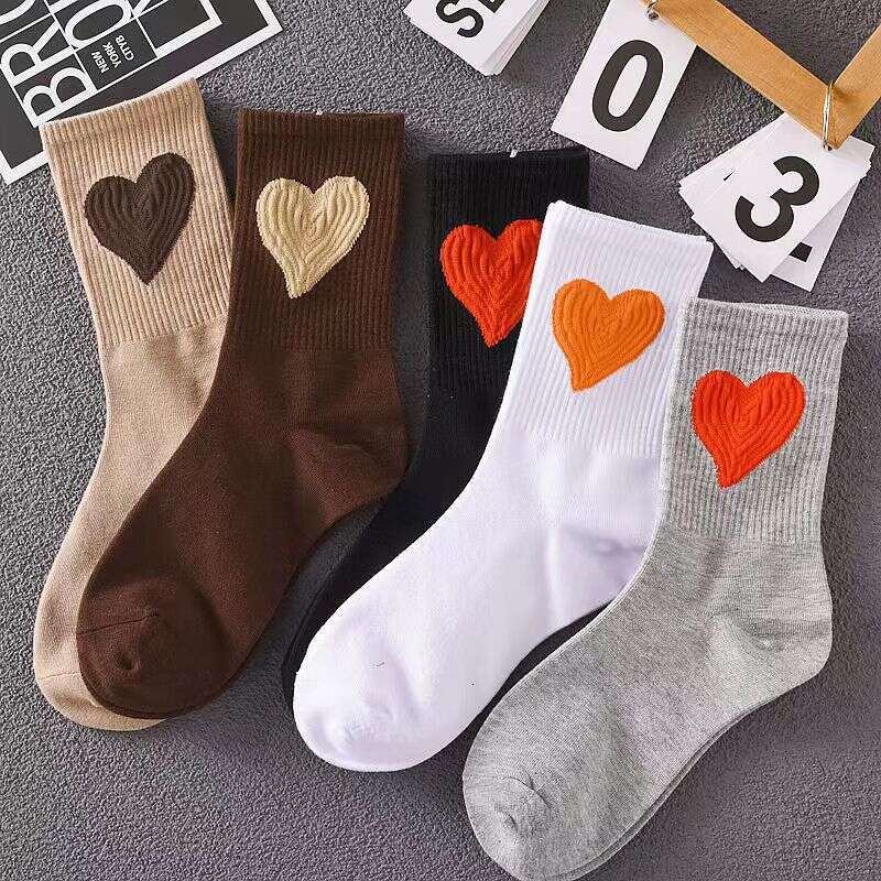 Autumn And Winter Women's Long Tube Japanese Versatile Cotton Ins Style Trendy Cute Big Love Casual Fashion Sports Style Socks