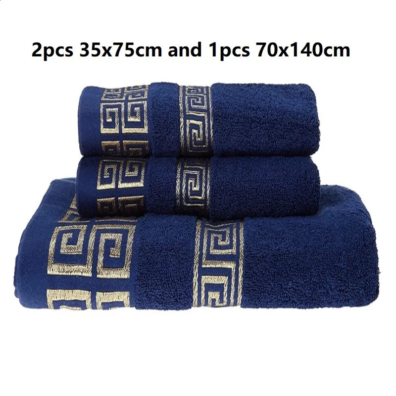 3 sets of cotton bathroom towels set 2 hand towels 35x75cm and 1 large bathroom towel 70x140cm laundry cloth gift towel 240918