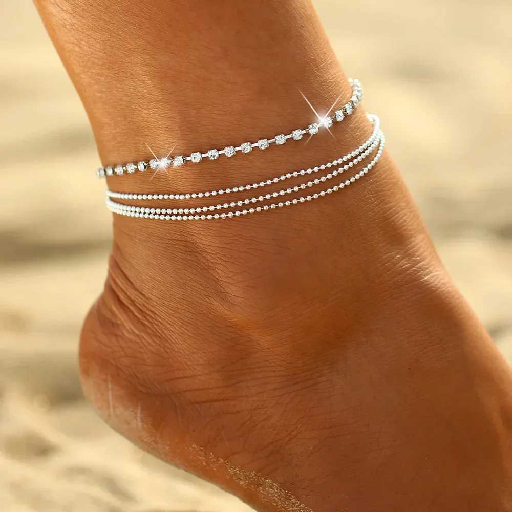 Delysia King European and American womens new simple beach Anklet Y240920