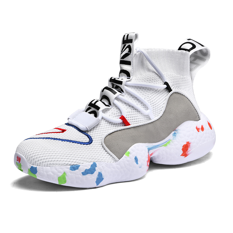 Men's Basketball Sneakers Men's Mesh Running Shoes Casual Sneakers Lace-up Comfortable Sneakers Large Size 35-47