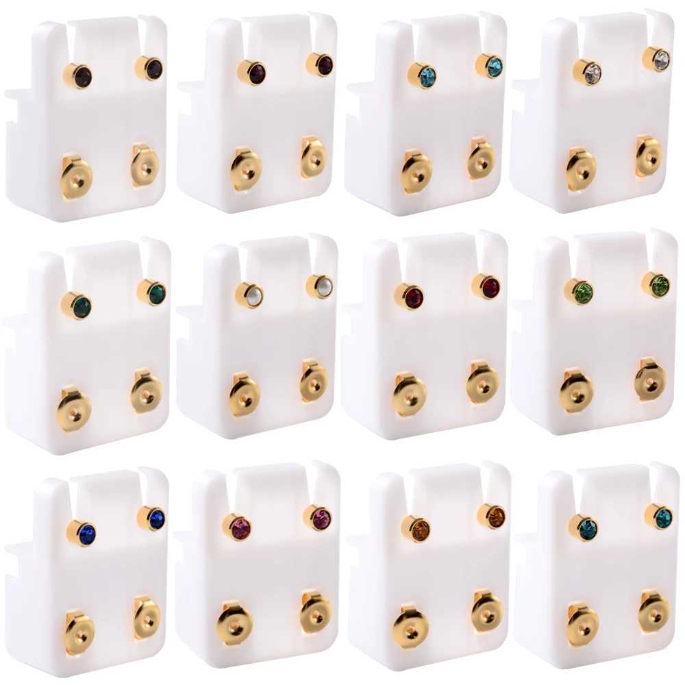 1 pair of fashionable surgical steel earrings with 24K gold-plated nickel free earrings earrings with pierced jewelry W240919