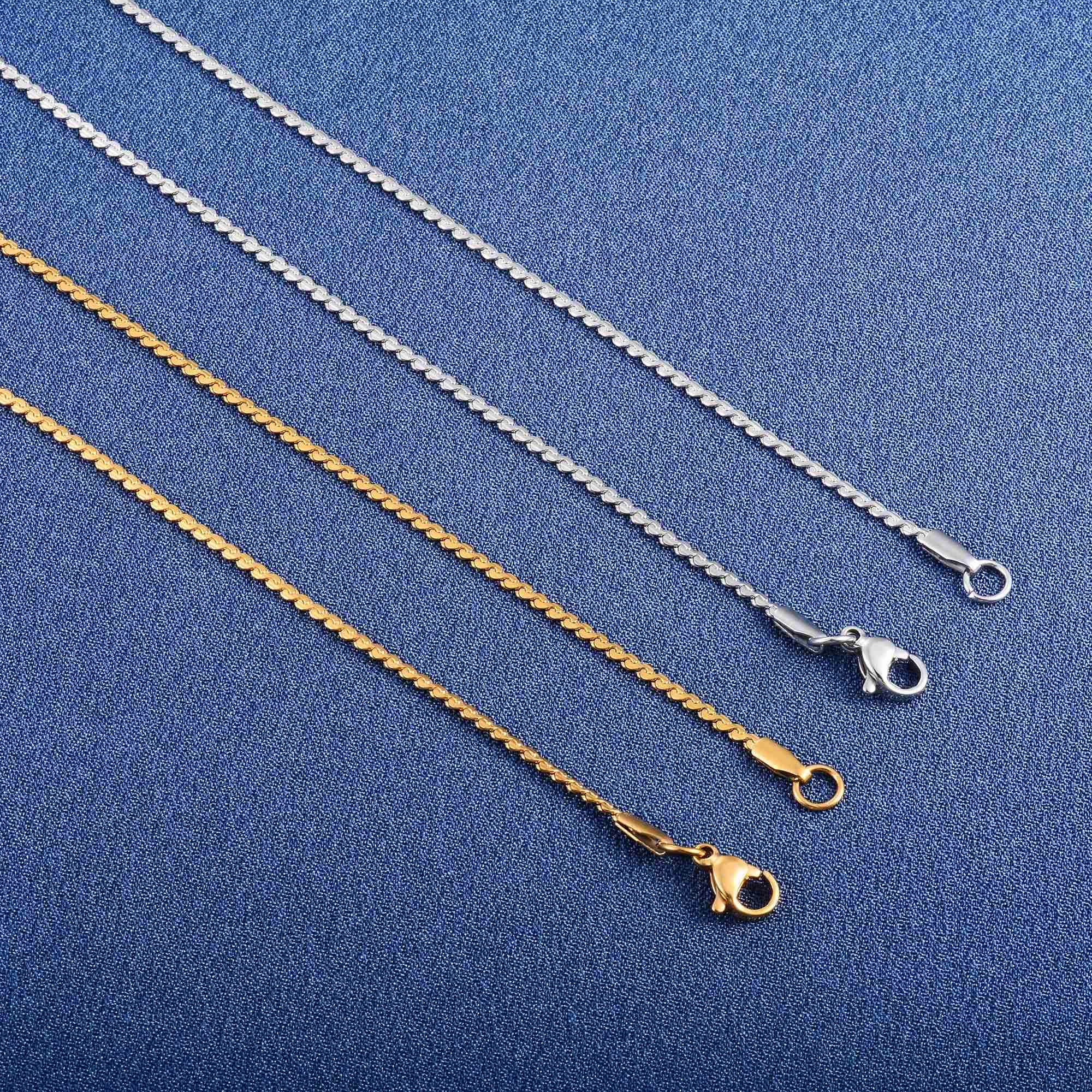 0.8/1.1/1.5mm Thin Necklace for Women Ladies Dainty Cable S Chain on Neck Collar Choker Stainless Steel Jewelry Accessories GiftX240919