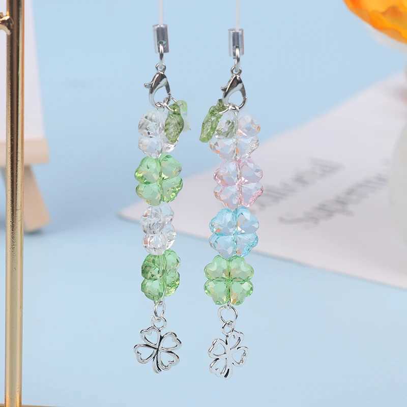Y2K TrenDY Beaded Phone Lanyard Lucky Mobile Phone Chain Fashion Cell Phone Chain Keychain Girl GiftsX240919