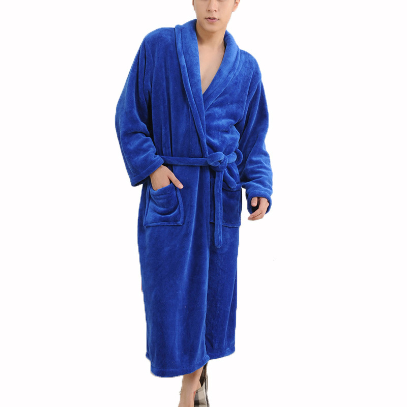 2024 Hotel bathrobe long sleeved solid color lapel casual flannel pamas couple home clothing