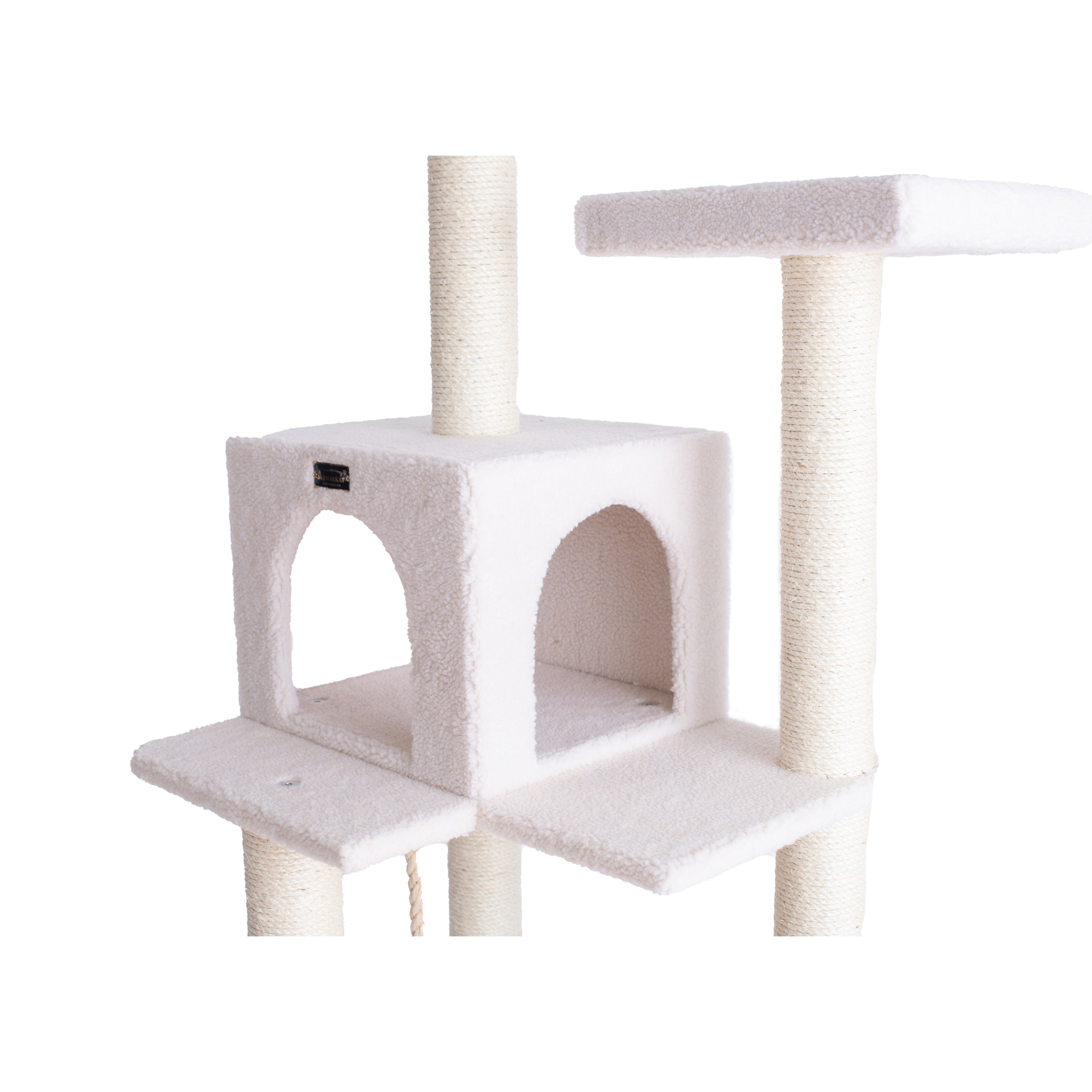 Armarkat Ivory 57" High Real Wood Cat Tree, Fleece Covered Cat Climber, B5701