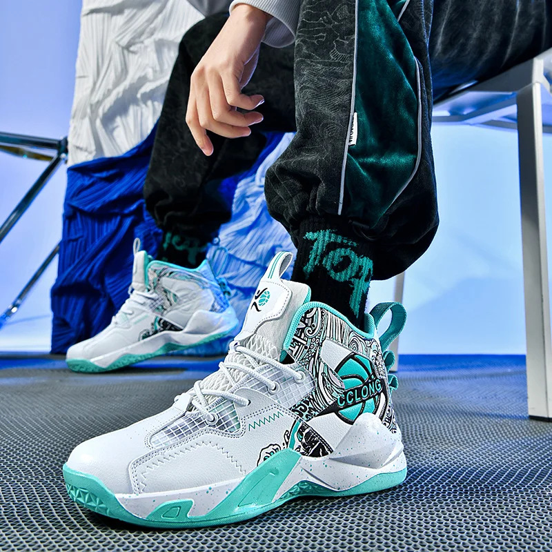 2024 New Big Size 45 Basketball Shoes Men Breathable Sports Shoes Training Athletic Basketball Sneakers Women