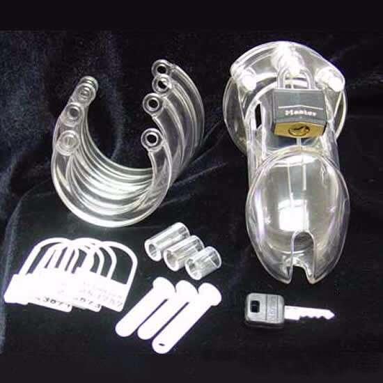 Clear Plastic CB6000 Male Chastity Device Sex Toy Penis Cage Bondage Lock For Male