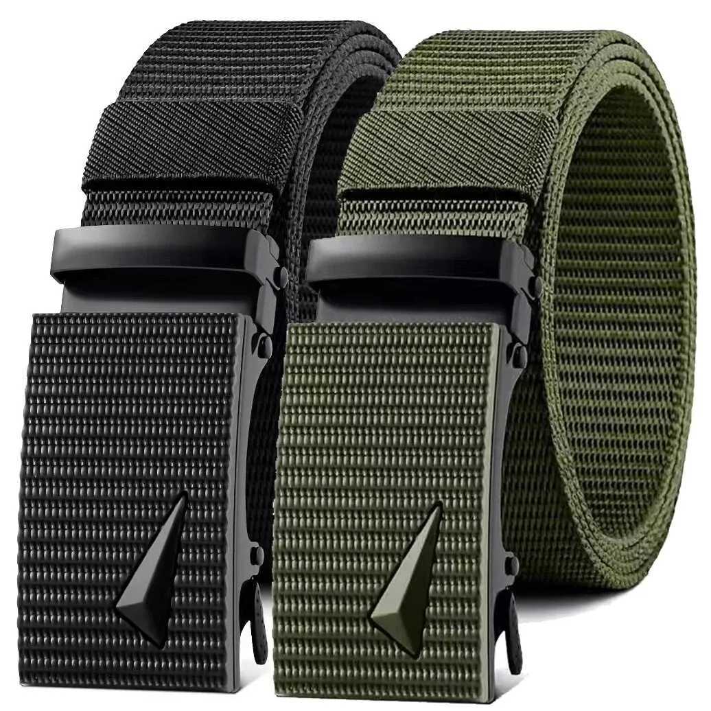 Mens automatic buckle nylon mens military tactical belt mens waist belt canvas belt high-quality belt W240920