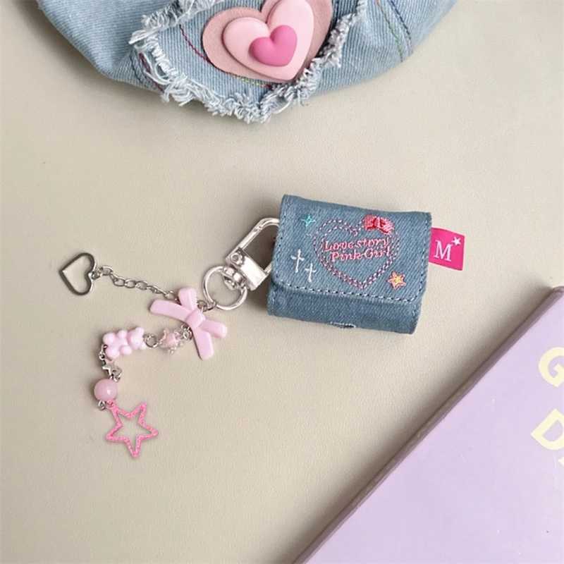 Fashionable Bear Keychain Handmade Butterfly Knot Keyring Heart Bowknot Keyring Pendant Versatile Star Phone AccessoryX240919