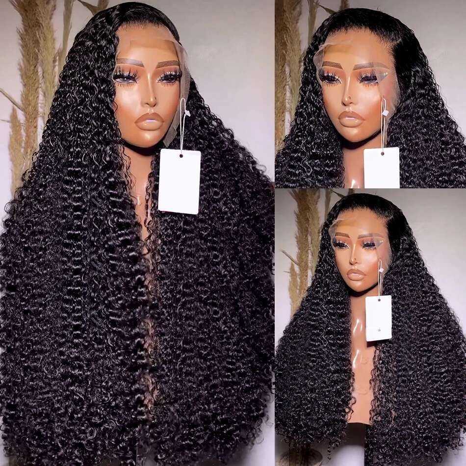 30 40 Inch Curly 13x4 Front Deep Wave HD Transparent Lace Frontal Wig Brazilian Human Hair For Women