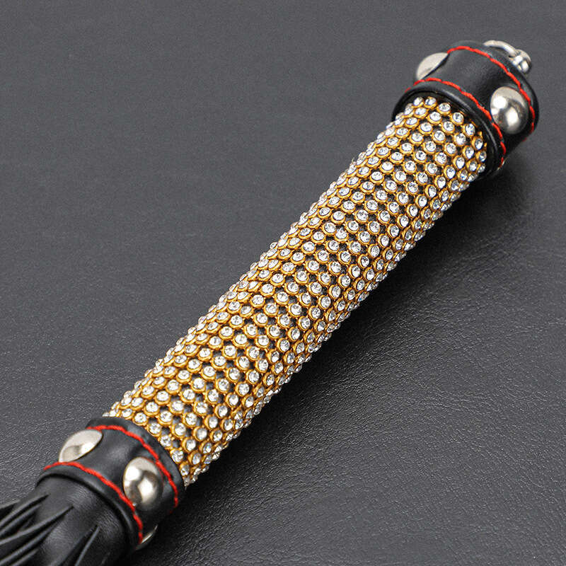 Cross border hot selling SM props, full diamond tassel leather whip, high-end multi nail sex whip, alternative adult product customization