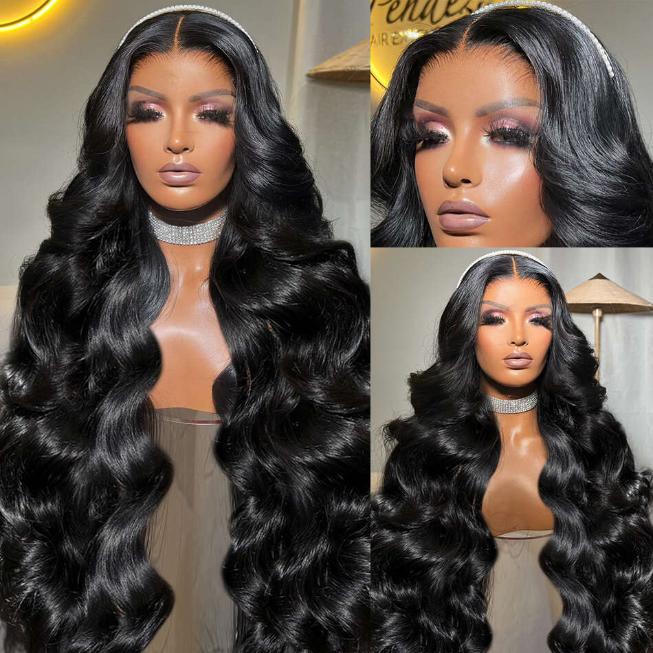 Rosabeauty Transparent Body Brazilian Water Wave 5x5 Lace Closure Glueless Wigs Human Hair Ready To Wear For Women