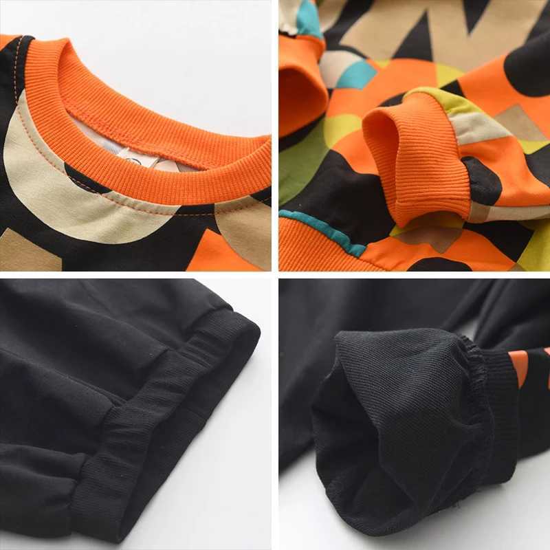 Boys Clothing Sets New Autumn Boys Clothes Print Sweatshirt Pants 2Pcs Suit Casual Kids Clothing Sets for 1-5 Years M240920