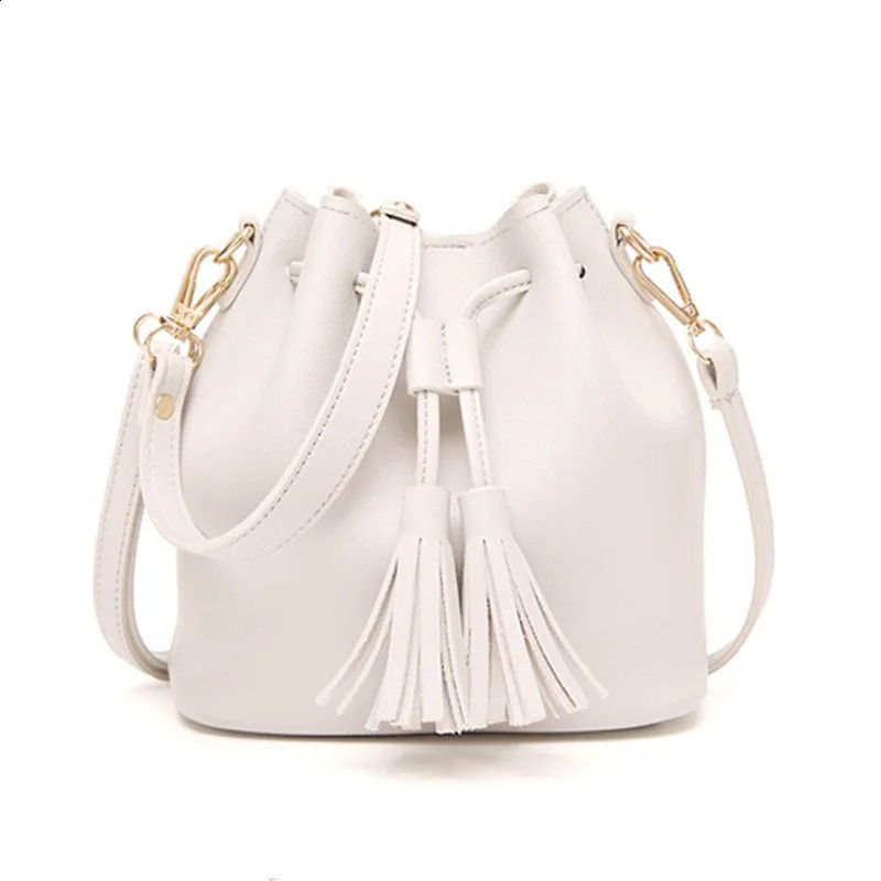 womens bucket bag PU leather shoulder cross body messenger handbag 240919