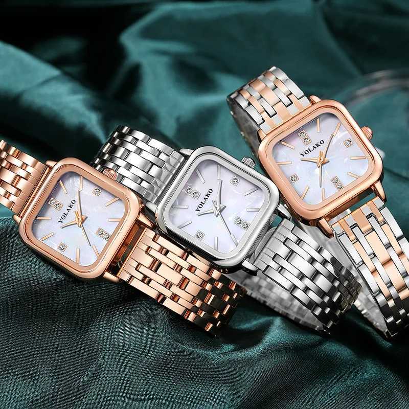 2023 New Fashion Women Luxury Watches Ladies Stainless Steel Wrist Quartz Watch For Women Square Bracelet Watch Relogio FemininoX240920
