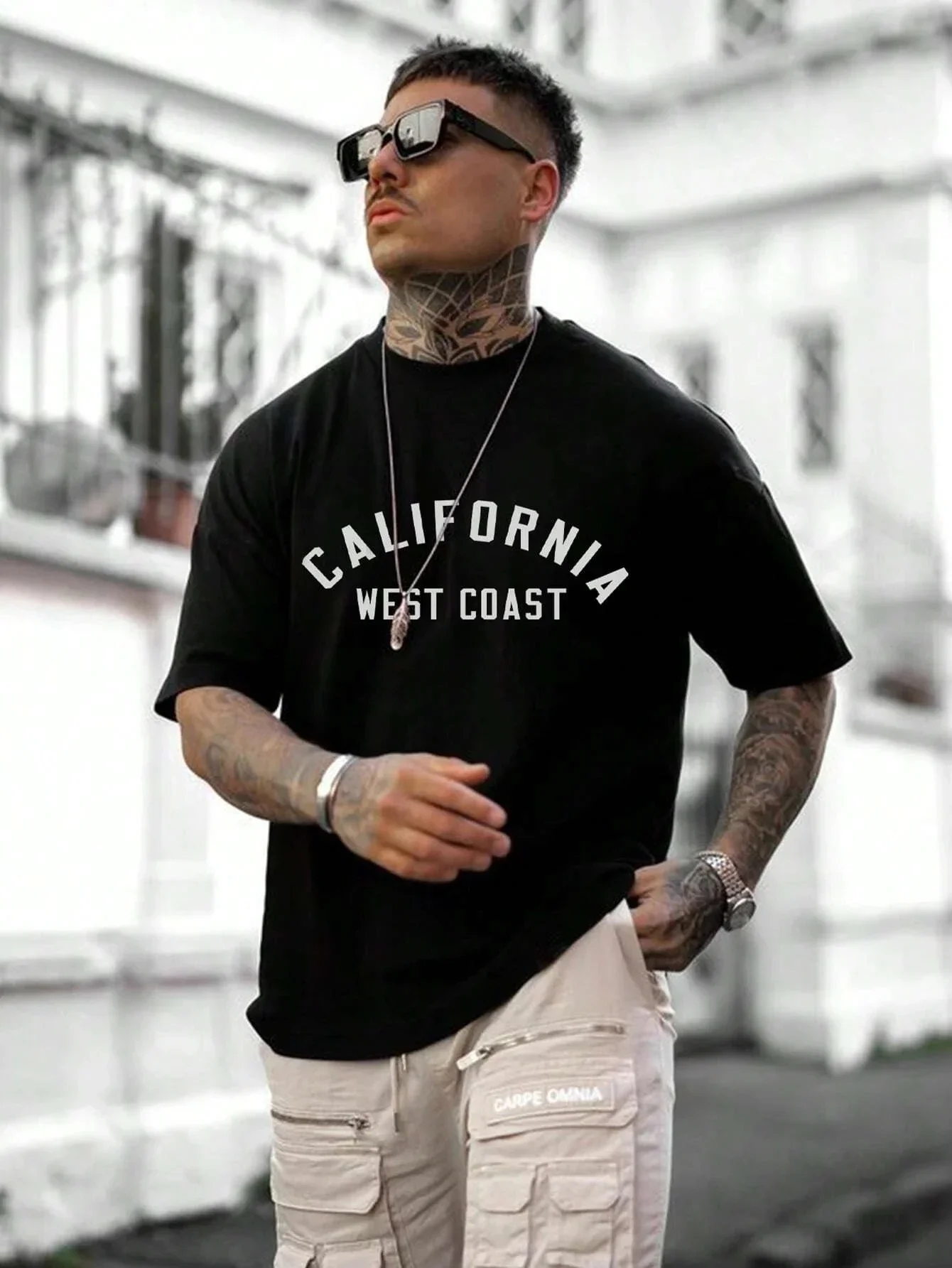 2024 New Summer Fashion Men's T-shirt English Letter Print Pattern Casual Loose Street Fiess High Quality Cotton Tops clothing