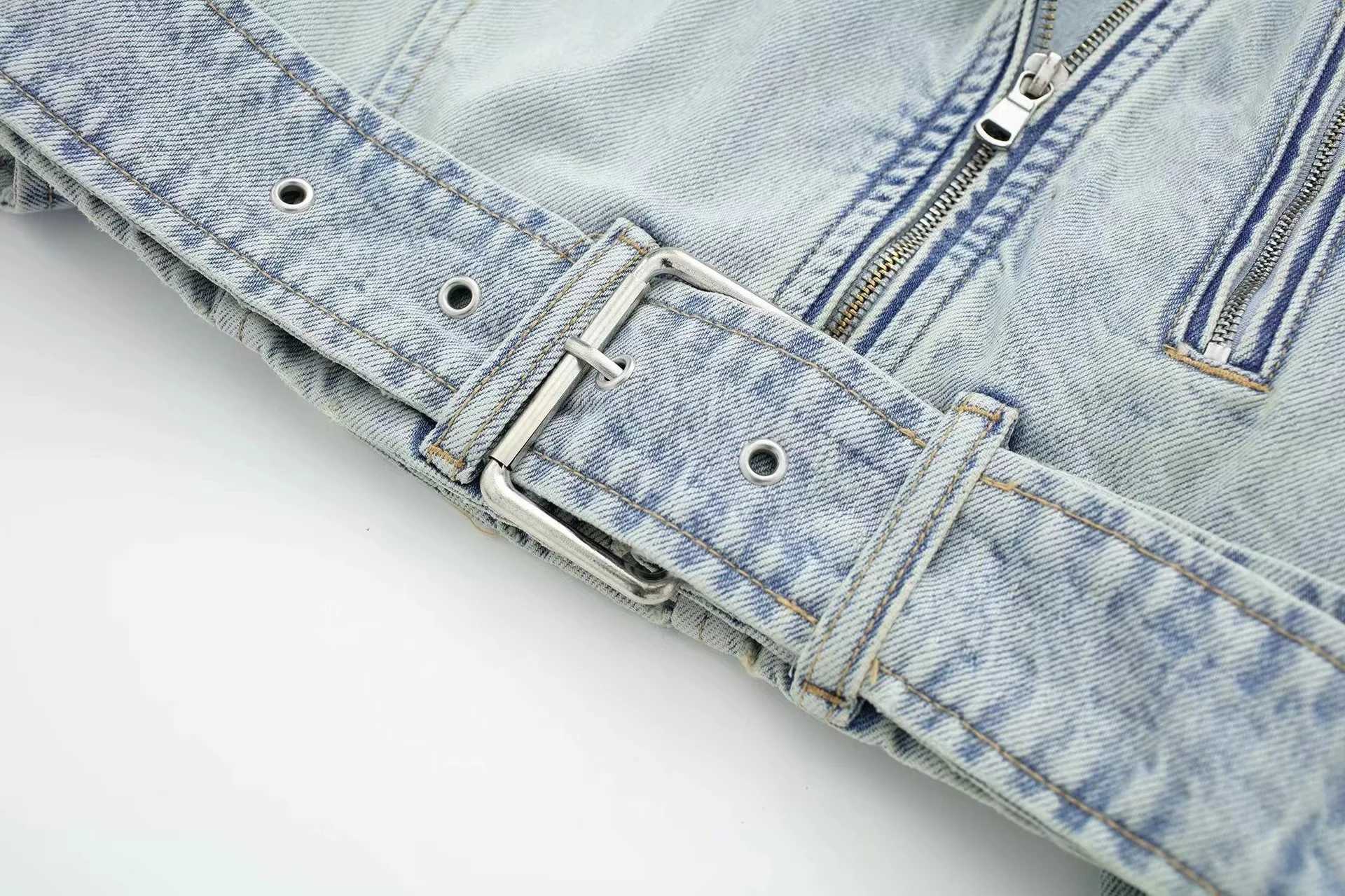 2024 Women Autumn Winter Denim Coat Lapel Long Sleeve Short Jackets Fashion Lady Luxury Chic Loose Streetwear Female JacketX240920