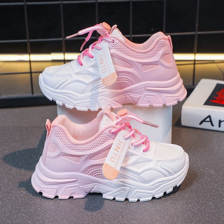 Girls' sports breathable 2023 summer new Korean version children's mesh white female students' running shoes soft sole