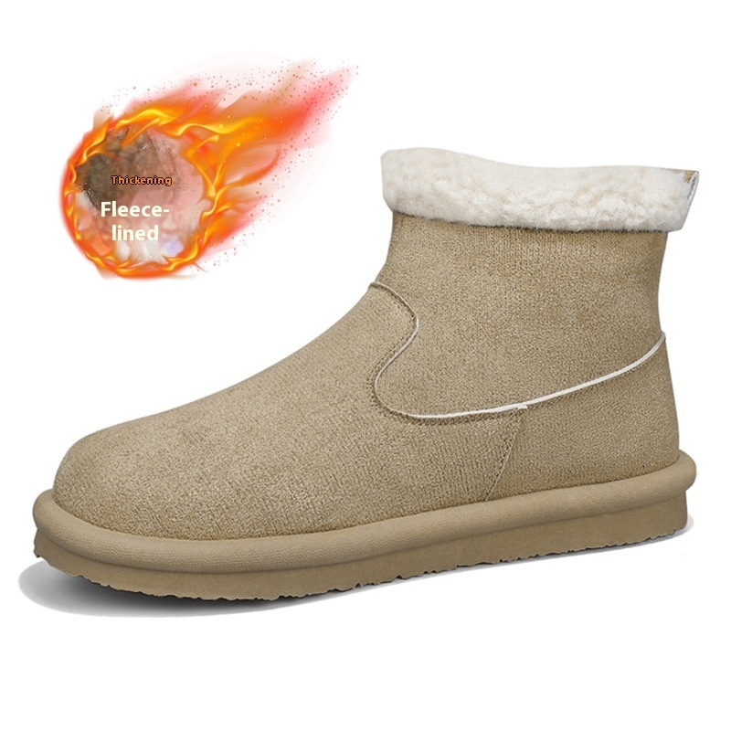 Winter high top casual snow boots with zipper and plush warm cotton boots, fashionable solid color bread shoes M81