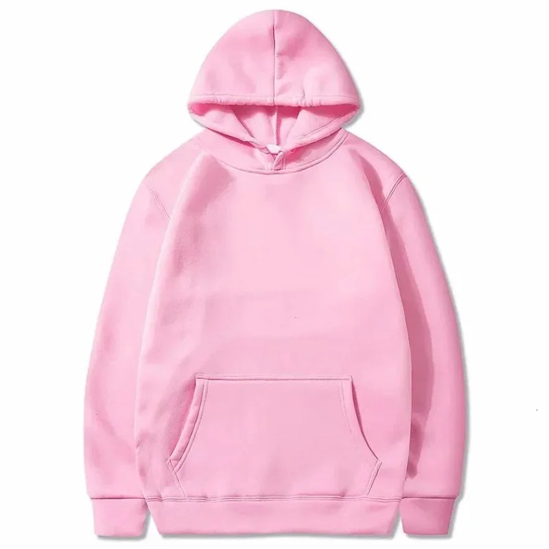 Autumn Winter fleece Hip Hop Hoody Male Brand Casual Tops Hoodies Sweatshirts man Woman Fashion Solid color Red Black Gray Pink