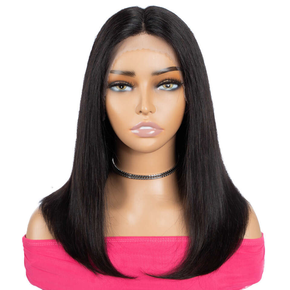 Sleek 13X6X1 HD Transparent Front 16 Inch Straight Bob Human Hair For Women 100% Real Ready To Wear Lace Wigs