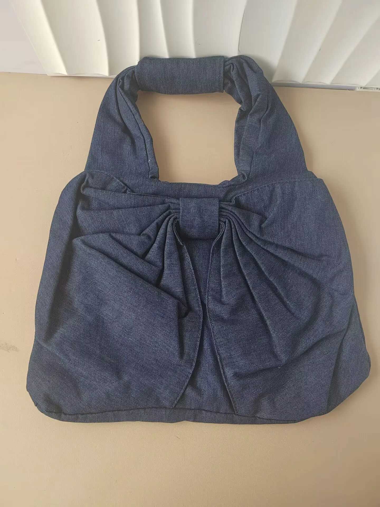 Large Capacity Retro Canvas Shoulder Bags 2024 Summer Washed Denim Tote Handbag Fashion Casual Handheld Underarm Bag 240920